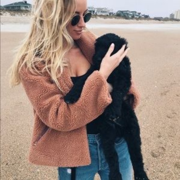 ALO Cozy Up Sherpa Jacket ROSEWATER SMALL - Picture 2 of 8